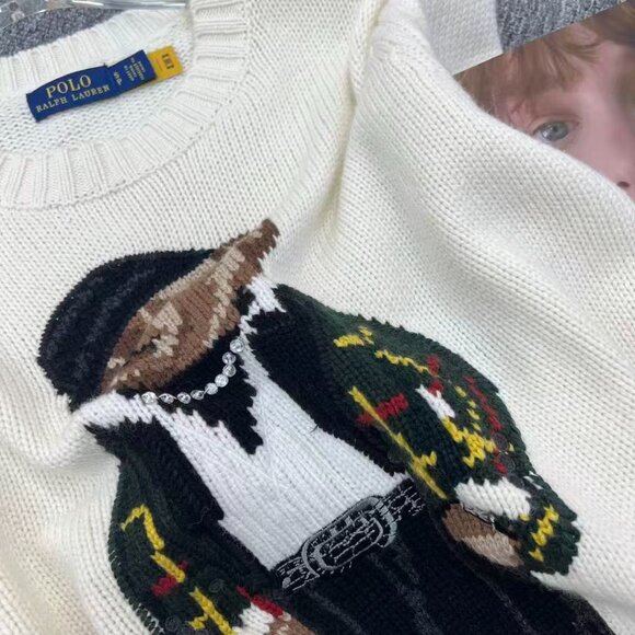 Polo Ralph Lauren White sweater with bear pattern - Picture 7 of 12